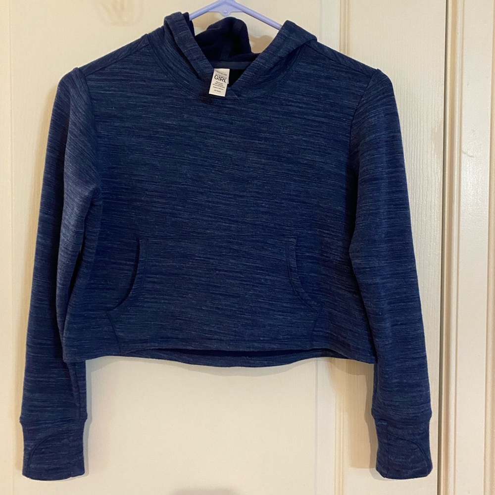 Athleta Girl Heathered Navy Pullover Hoodie